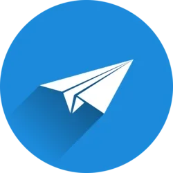 Paper airplane icon on a blue background